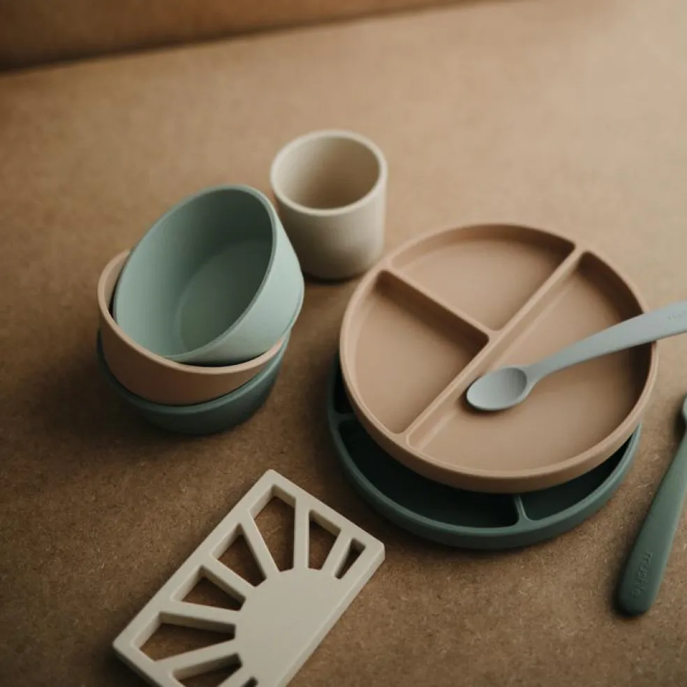 Assiette à compartiments en silicone avec ventouse Natural