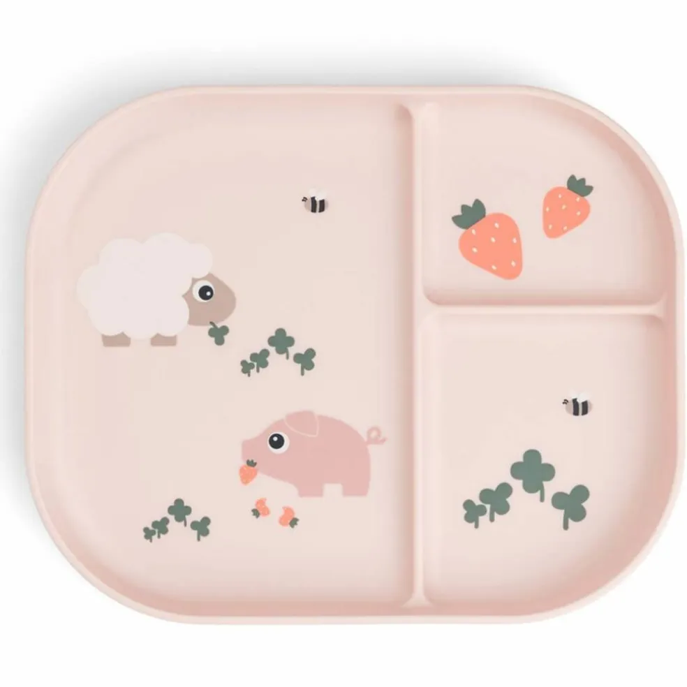 Assiette à compartiments Foodie Tiny farm Rose
