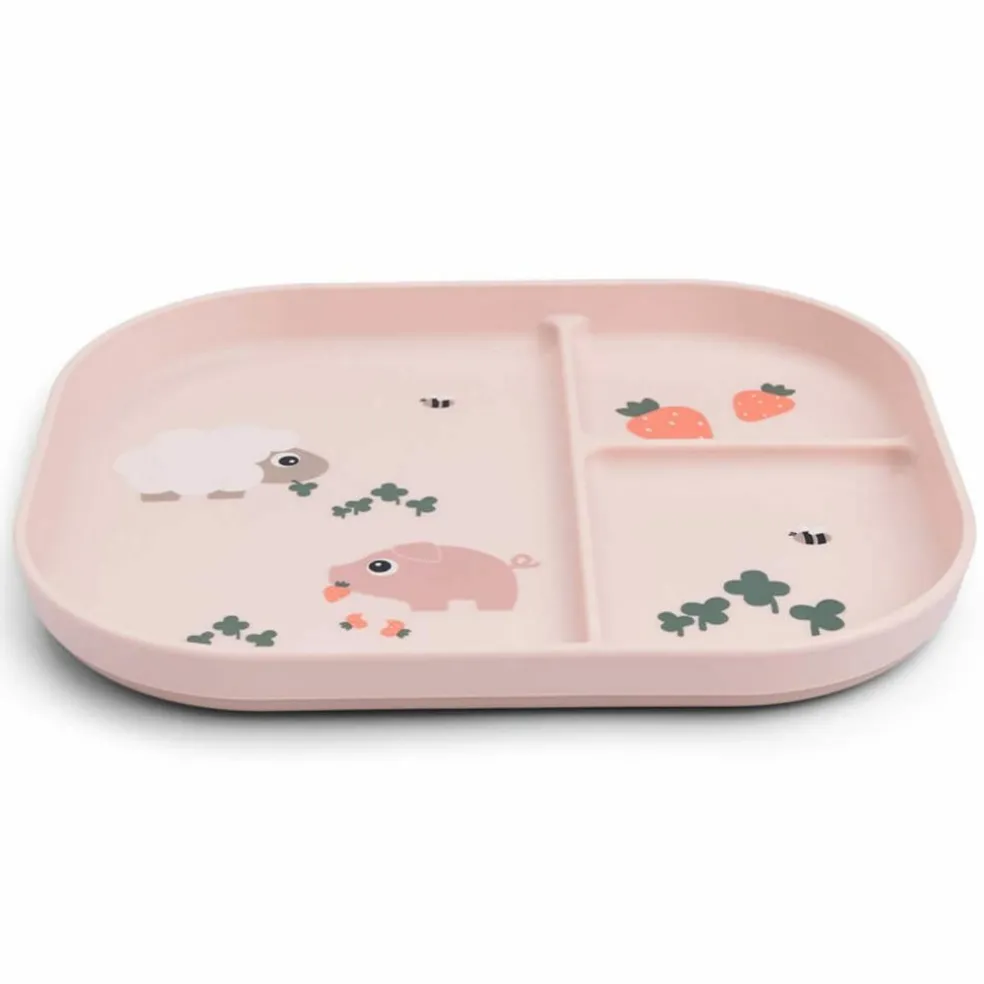Assiette à compartiments Foodie Tiny farm Rose