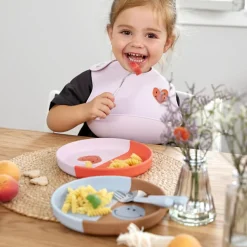 Assiette en silicone Happy Rascals Coeur lavande