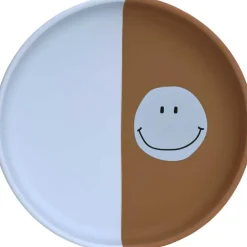 Assiette en silicone Happy Rascals Smile bleu ciel