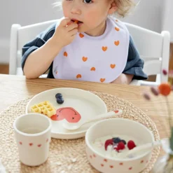 Assiette Happy Rascals Coeur lavande