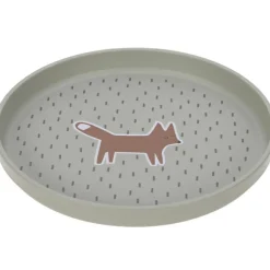 Assiette plate Little Forest Renard vert