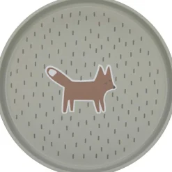 Assiette plate Little Forest Renard vert