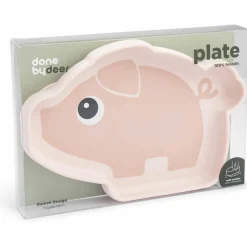 Assiette silicone avec ventouse Pigee Rose