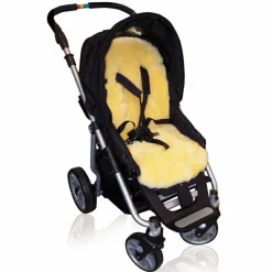 Assise en peau d'agneau pour poussette et siège auto Patchwork Nature