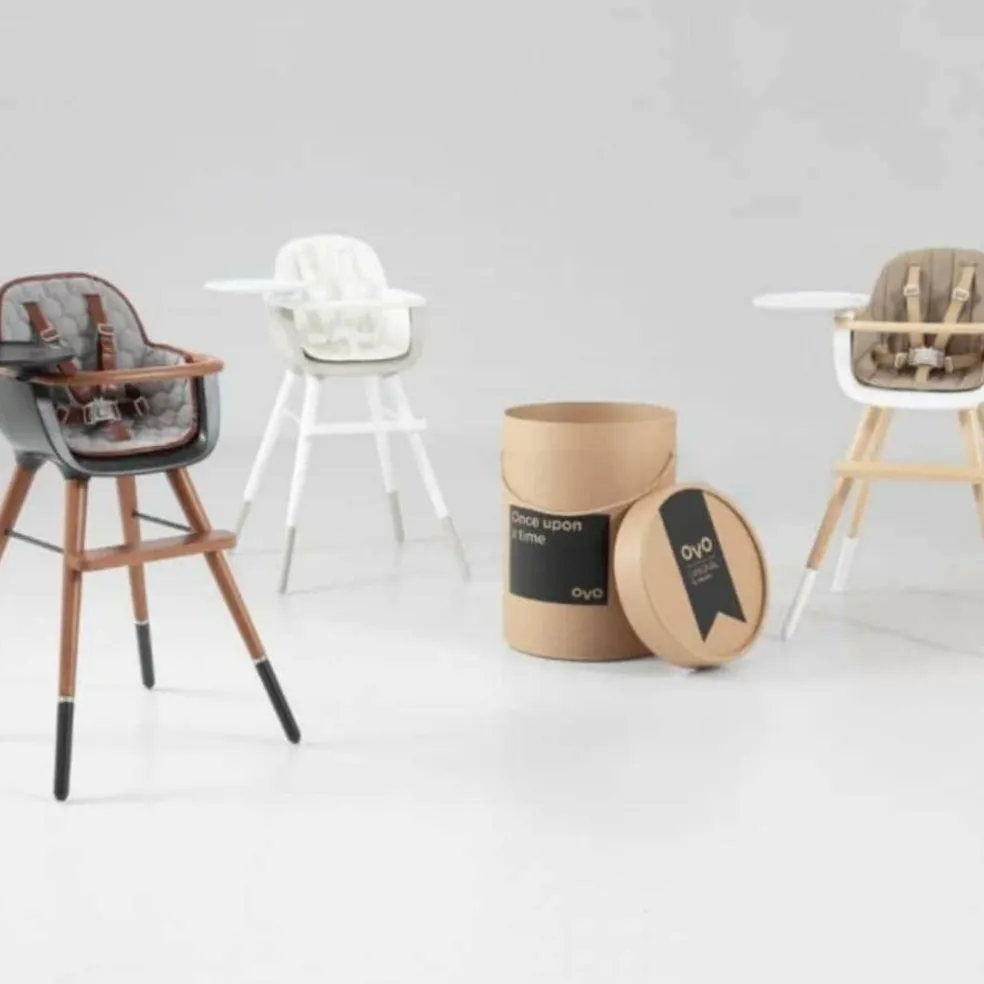 Assise tissu chaise haute Ovo Luxe blanc