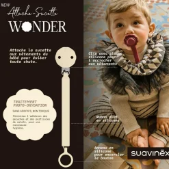 Attache sucette en silicone Wonder Whitecap Gray