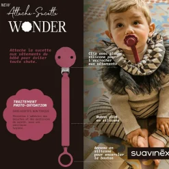 Attache sucette en silicone Wonder Viva Maganta