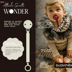 Attache sucette en silicone Wonder Almost Aqua