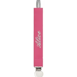 Attache sucette fuchsia (personnalisable)