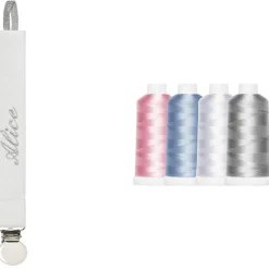 Attache sucette grise (personnalisable)