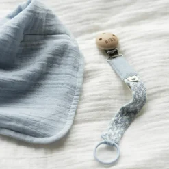 Attache tétine Baby blue-Ivory