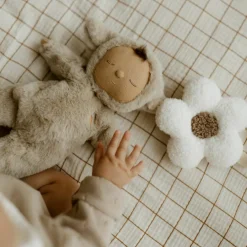 Attache tétine Fleur moumoute Ecru-Beige