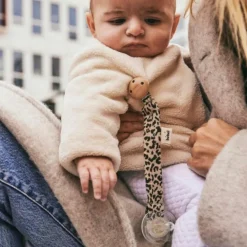 Attache tétine Léopard beige