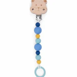 Attache-tétine bois et silicone hamster Puce et Pilou