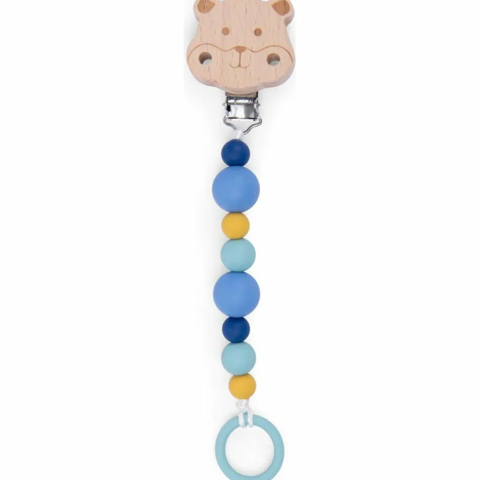 Attache-tétine bois et silicone hamster Puce et Pilou
