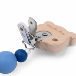 Attache-tétine bois et silicone hamster Puce et Pilou