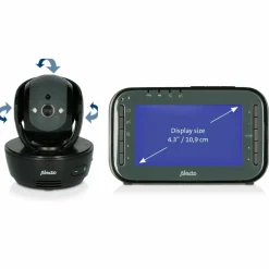 Babyphone avec caméra et écran couleur 4,3 pouces Noir