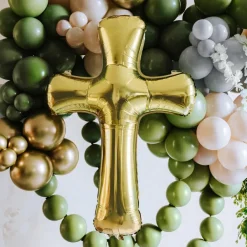 Ballon en aluminium Croix or