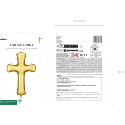 Ballon en aluminium Croix or