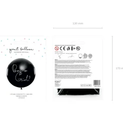 Ballon XXL Boy or Girl ? (confettis rose fille)