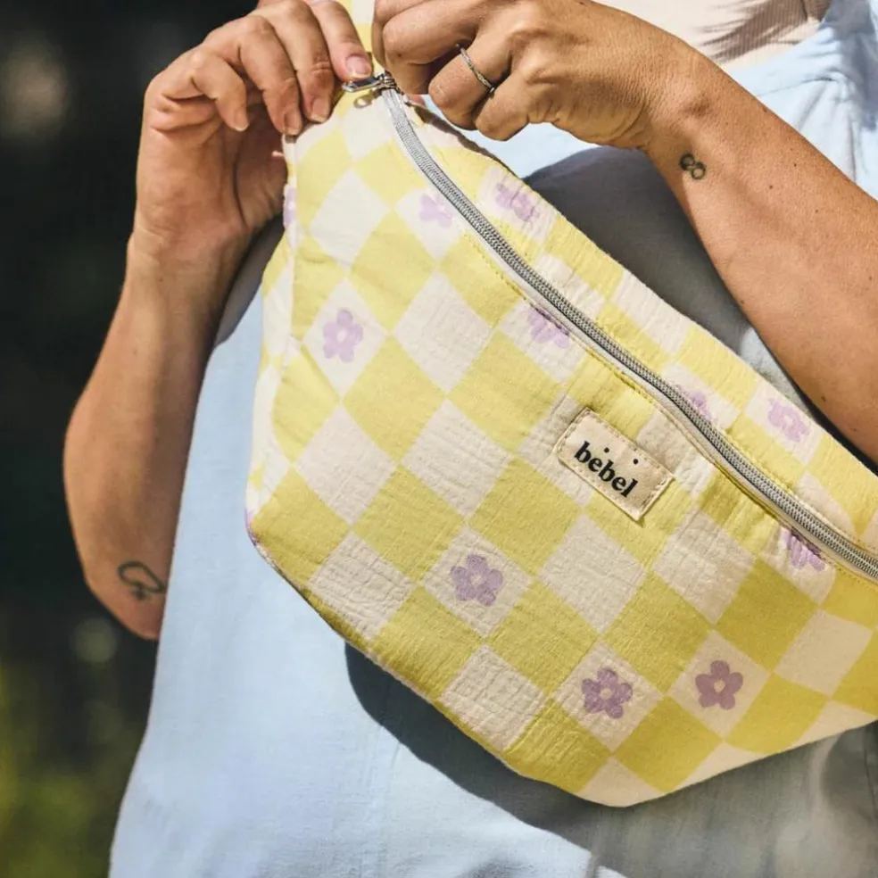 Banane à langer Comme un bonbon Romy damier jaune