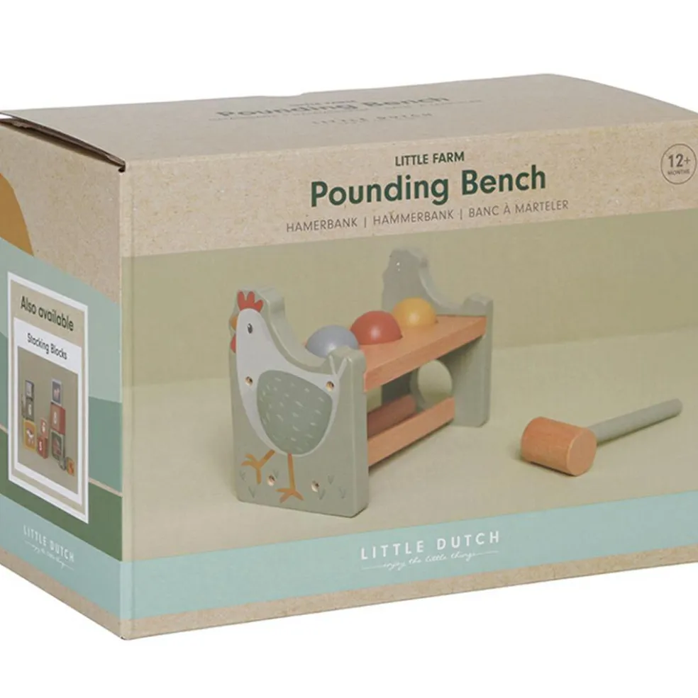 Banc à marteler en bois Little Farm