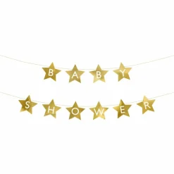 Bannière Baby shower or (290 x 16,5 cm)