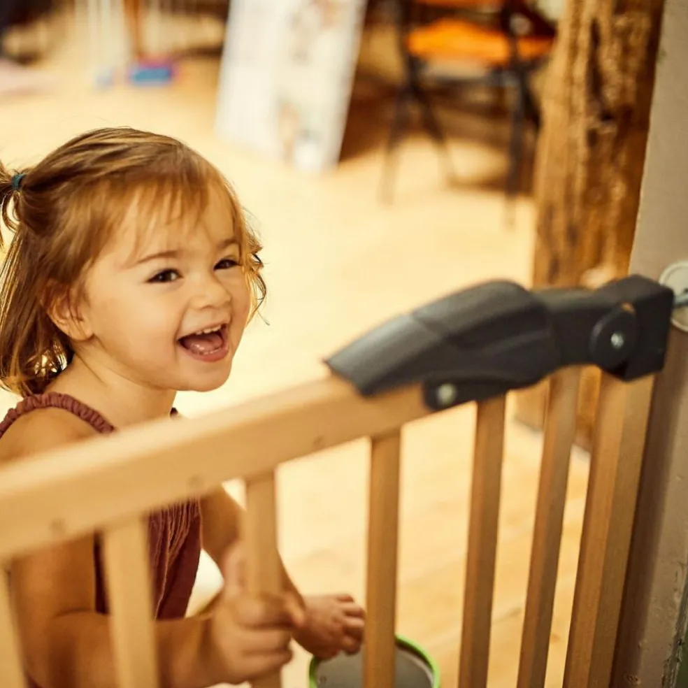 Barrière de porte à pressions Naturel (68 à 102 cm)