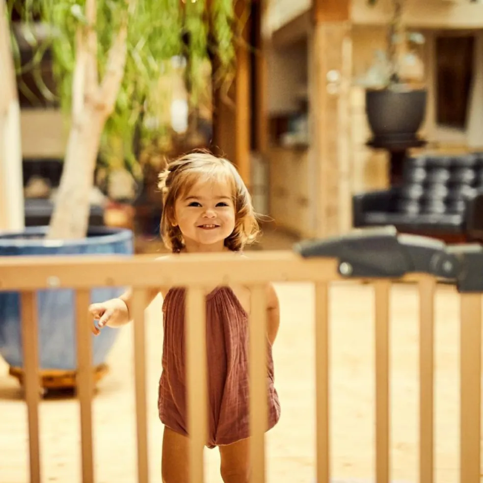 Barrière de porte à pressions Naturel (68 à 102 cm)