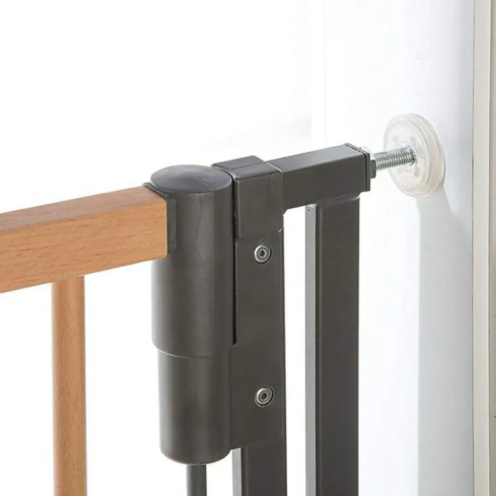 Barrière Easy Lock Wood Plus avec adaptateur escalier (84 à 92 cm)