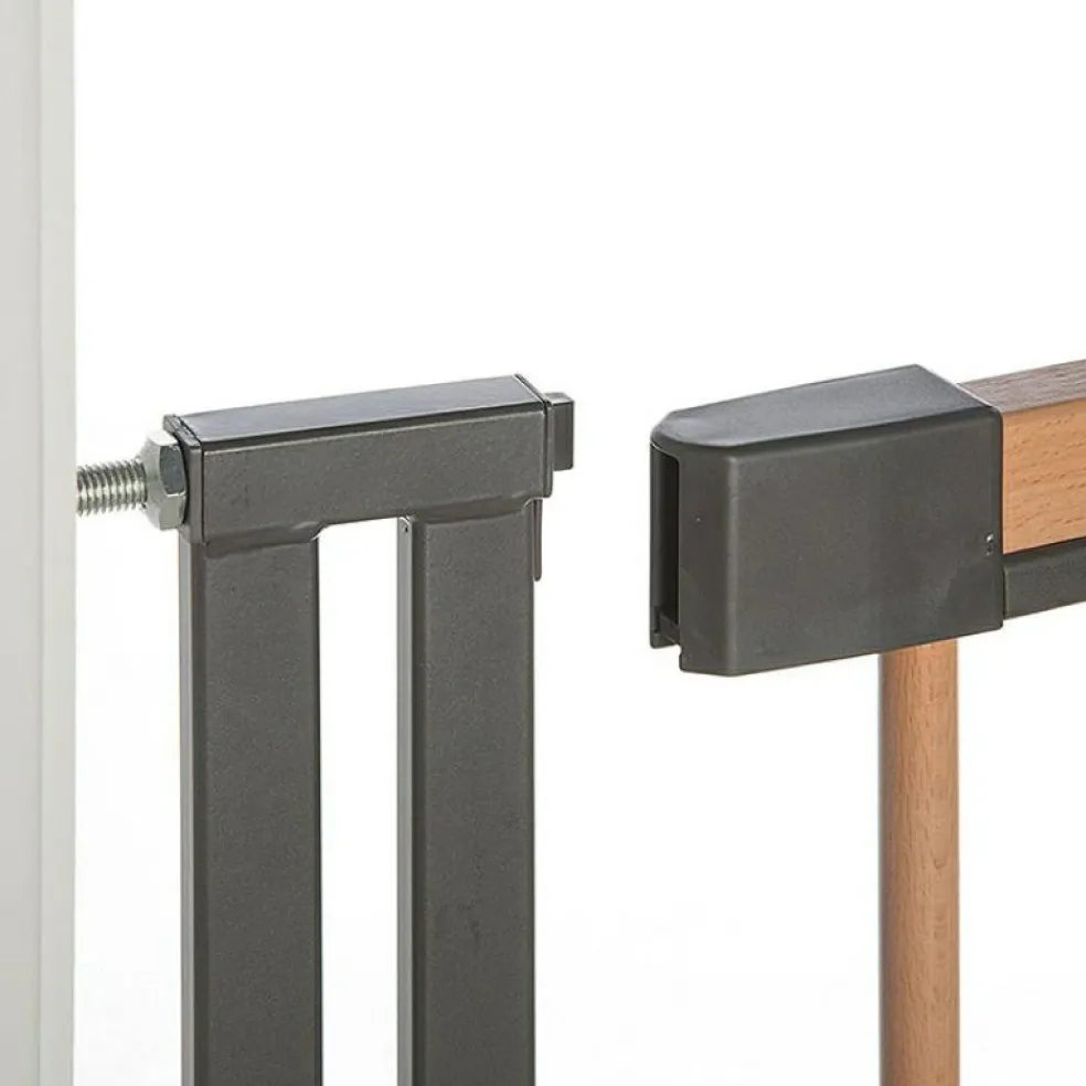 Barrière Easy Lock Wood Plus avec adaptateur escalier (84 à 92 cm)