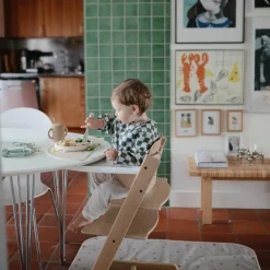 Bavoir à manches longues Olive Check (6-24 mois)