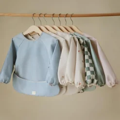 Bavoir à manches longues Olive Check (6-24 mois)