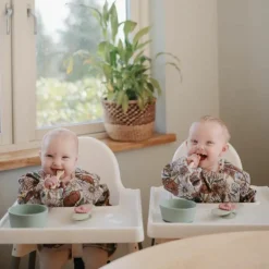 Bavoir à manches longues Retro Flowers (6-24 mois)