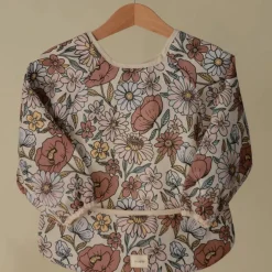 Bavoir à manches longues Retro Flowers (6-24 mois)