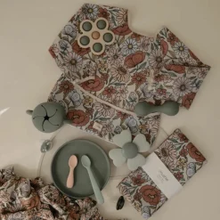 Bavoir à manches longues Retro Flowers (6-24 mois)