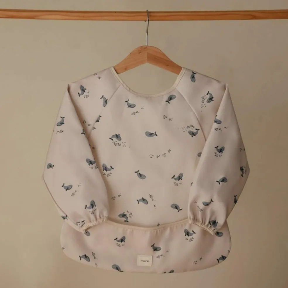 Bavoir à manches longues Whales (6-24 mois)