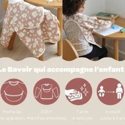 Bavoir à manches évolutif et 2 en 1 Savannah bloom