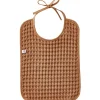 Bavoir à nouer en coton gaufré Cassonade