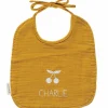 Bavoir à nouer Jaune moutarde (personnalisable)