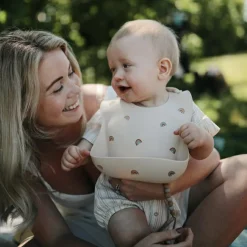 Bavoir à poche en silicone Rainbows