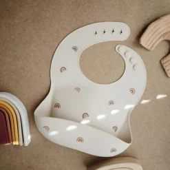 Bavoir à poche en silicone Rainbows