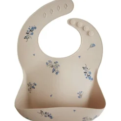 Bavoir à poche en silicone Lilac flowers