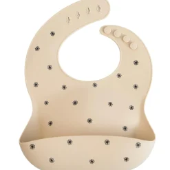 Bavoir à poche en silicone Black daisy