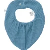Bavoir bandana bambou et gaze de coton Pierre Bleue