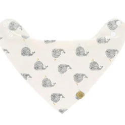 Bavoir bandana en coton bio baleine Little Water