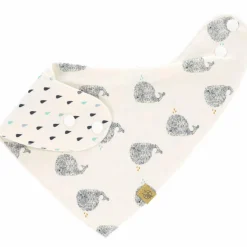 Bavoir bandana en coton bio baleine Little Water