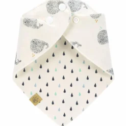 Bavoir bandana en coton bio baleine Little Water